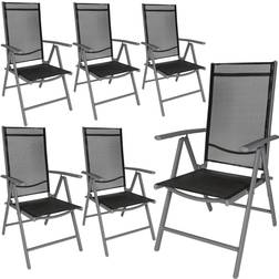 tectake Lot De 6 Chaises De Jardin Pliantes En Aluminium - Gris Anthracite