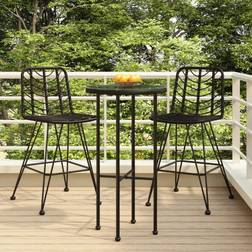 vidaXL Sgabelli Da Bar 2 Pz 45x56x103,5 cm Rattan Pe e Acciaio