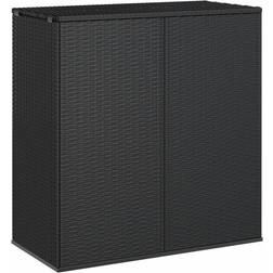 vidaXL Patio Cushion Box PE Rattan Black 100x49x103.5 cm