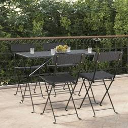 vidaXL Lot de 4 Chaises de Bistrot Pliantes Black Poly Rattan and Steel