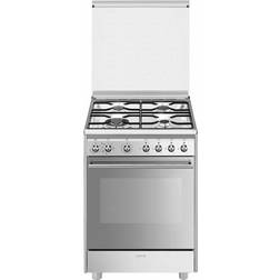 Smeg CX68M8-1 Cucina Gas 4 Fornelli Con Forno Elettrico da 60 cm Argento