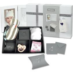 Dooky Luxury Memory Box Double Frame Handprint set para la huella del bebé 1 ud