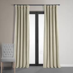 Half Price Drapes Fabrics & Furnishings Cool Beige Velvet Rod Pocket x274.32cm