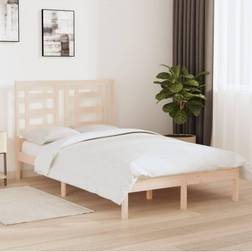 vidaXL Estructura De Cama Madera Maciza 120x190 cm - Marrón