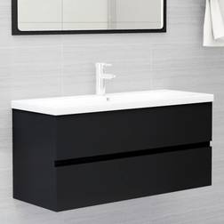 vidaXL Armario Para Lavabo Madera Negro 100 x 38.5 x 45 cm