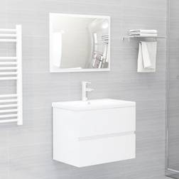 vidaXL Muebles De Baño 2 Piezas Madera Contrachapada Brillo