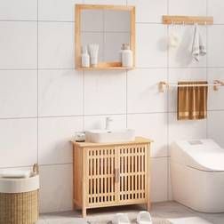 vidaXL Conjunto De Muebles De Baño 2 Piezas Madera Maciza De Nogal