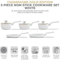 Tower T800232WHT Cavaletto 5 Cookware Set with lid