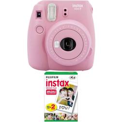 Fujifilm instax Mini 9 Instant Film Camera (Blush Pink) with Twin Film Pack