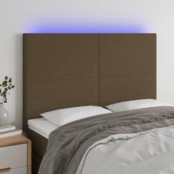 vidaXL LED mörkbrun Sänggavel