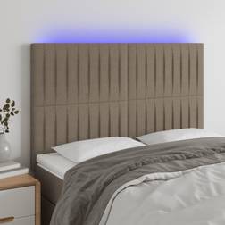 vidaXL LED-lys stof gråbrun Sengegavl