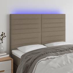 vidaXL À LED Meuble De Chambre À Coucher 144x5x118/128 cm Tissu Tête de lit