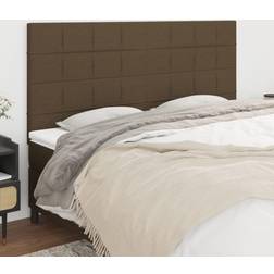 vidaXL 4 Pz Marrone Scuro 90x5x78/88 Cm In Tessuto Testiera