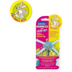 Ancol 4 Pets Rabbit & Small H'ness&lead Set Blue Polka