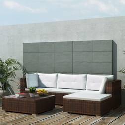 vidaXL Jardin 5 pcs Résine Tressée Marron Ensemble de Salon d'Extérieur