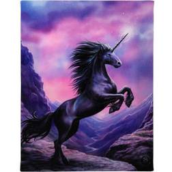 19x25cm Black Unicorn Canvas Plaque Stokes Framed Art