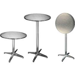 HI Table De Bistro Bar Pliable Aluminium Rond 60 x 60 x (58-115) cm