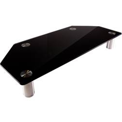 Monoprice Workstream Corner Multimedia Desktop Monitor Stand, Black Glass Black