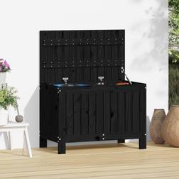 vidaXL Contenitore da Giardino Nero 76x42.5x54 cm Legno Massello Pino