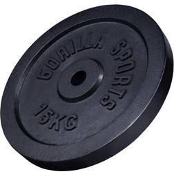 Gorilla Sports Halterschijf 15 kg Gietijzer Zwart 31 mm