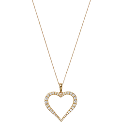 Bloomingdale's Heart Pendant Necklace - Gold/Diamonds