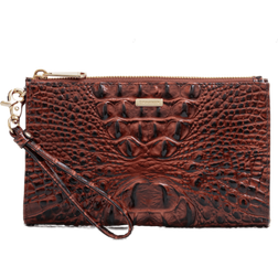 Brahmin Daisy Croc Embossed Leather Wristlet