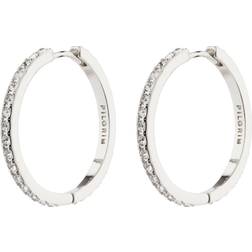 Pilgrim Ebna Maxi Crystal Hoops Silverplated Dam Creoler One