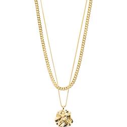 Pilgrim Willpower Curb Chain & Coin Necklace - Gold