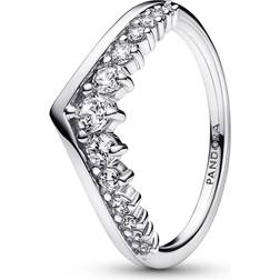 Pandora Timeless Wishbone Floating Pavé Ring - Silver/Transparent