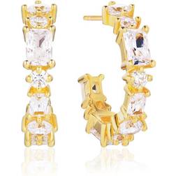 Sif Jakobs Jewellery Créoles SJ-E12312-CZ-YG 925 Argent Jaune Doré