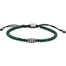 Fossil Men Reconstituted Malachite Beaded Bracelet