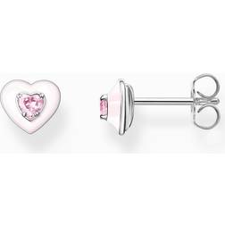 Thomas Sabo Clous d'oreilles cœur avec pierres roses argent rose H2268-041-9 rosa/argenté