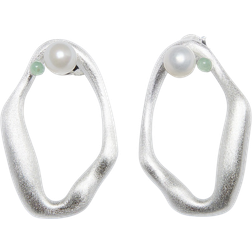 Sorelle Jewellery Flow Earrings - Silver/Pearls/Green