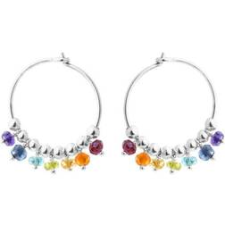 Susanne Friis Bjørner Sten Mix Sterling Silver Örhängen - Citrin/Peridot/Ametist
