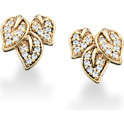 Scrouples 8 Karat Stiftörhängen Med Zirconia - Guld