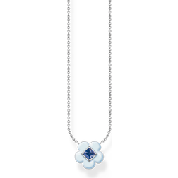 Thomas Sabo Halsband Charm Club Blomma Med Blå Sten
