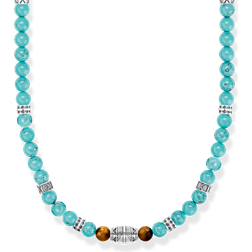 Thomas Sabo Sterling Silver Turquoise With Tiger's Eye Elements Necklace KE2180-364-17