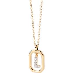 Pdpaola Mini Letter Necklace - Gold/Transparent