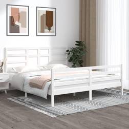 vidaXL Bed Frame White Super