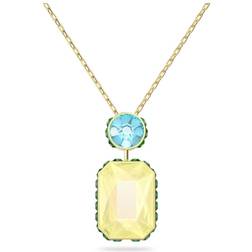 Swarovski Orbita necklace, Octagon cut, Multicoloured, Gold-tone plated
