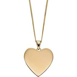 Elements 9ct Heart Engraveable Disc Necklace GP2237