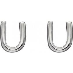 Beginnings Initial U Sterling Silver Stud Earrings E6038