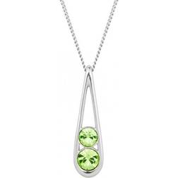 Fiorelli Sterling Silver Teardrop Peridot Crystals Pendant P5100G