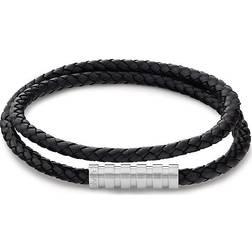 Calvin Klein Flettet Læderarmbånd Wrapped Braided - Rustfrit Stål