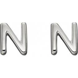 Beginnings Initial N Sterling Silver Stud Earrings E6031