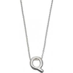 Beginnings Initial Q Plain Silver Initial Necklace N4444