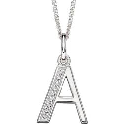 Beginnings Sterling Silver Art Deco Initial Y Cubic Zirconia Pendant P4747C