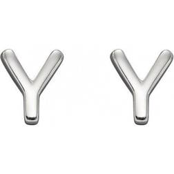 Beginnings Initial Y Sterling Silver Stud Earrings E6042