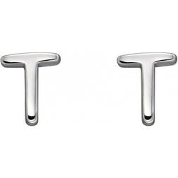 Beginnings Initial T Sterling Silver Stud Earrings E6037