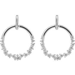 Diamonfire Silver Zirconia Open Circle Drop Earrings